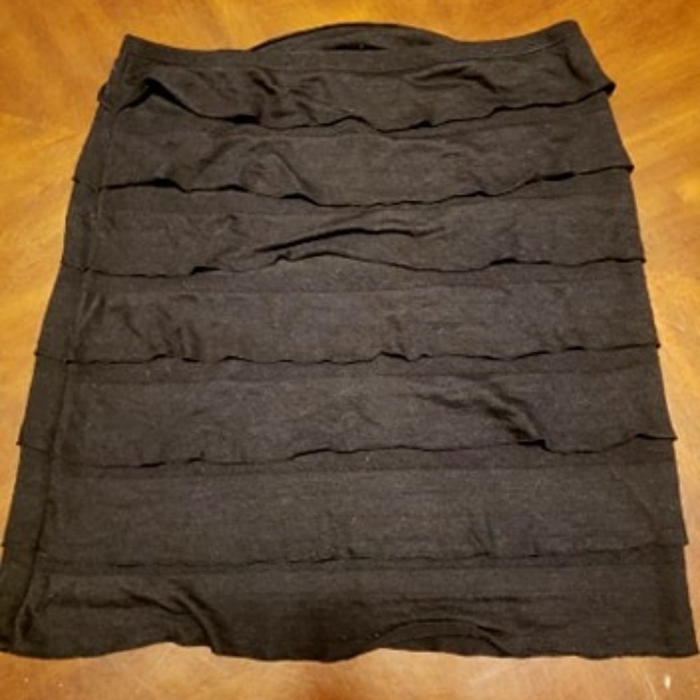 M.S.S.P black ruffled midi skirt, XS womens